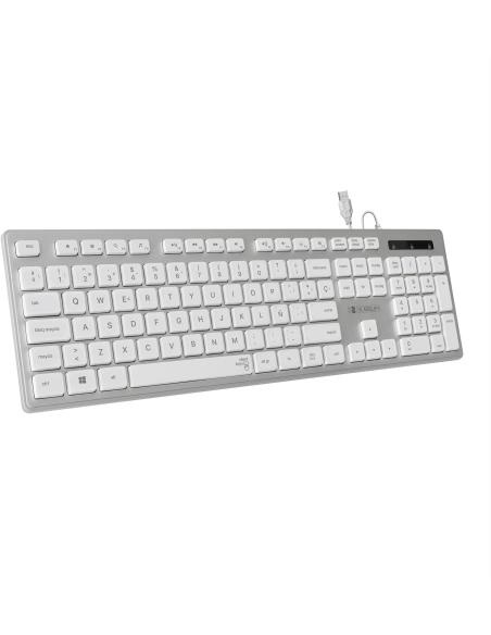 Subblim SUBKBC-0EKE20 Teclado Ergonómico Blanco/Plata