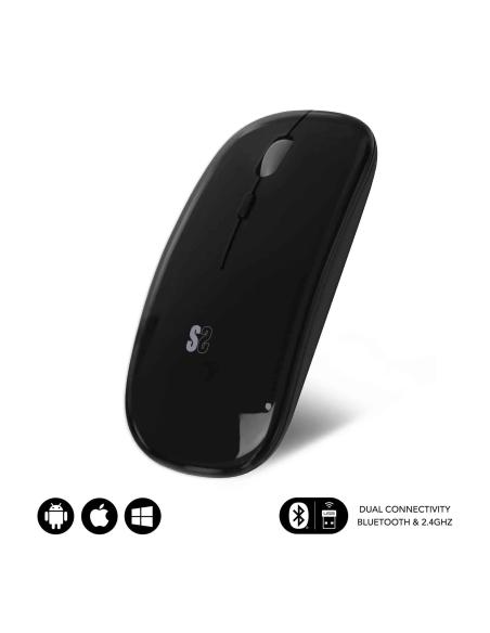 Subblim Dual Flat Ratón Inalámbrico Bluetooth 1600DPI Negro