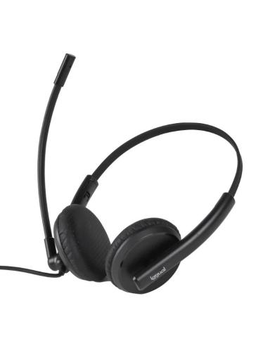 Iggual Kit Auriculares ENC3030 USB Negros + Soporte SA22 Negro