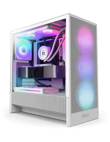 NZXT H5 Flow RGB 2024 Midi Tower E-ATX Cristal Templado USB-C Blanca