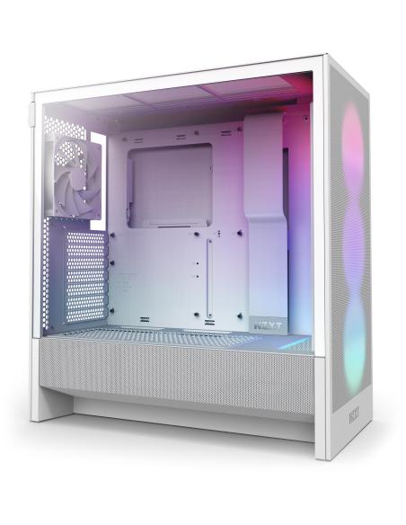 NZXT H5 Flow RGB 2024 Midi Tower E-ATX Cristal Templado USB-C Blanca
