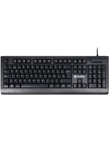 CoolBox COO-TEC04DNI Teclado USB con Lector de Tarjetas Inteligentes Negro