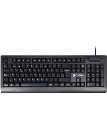 CoolBox COO-TEC04DNI Teclado USB con Lector de Tarjetas Inteligentes Negro