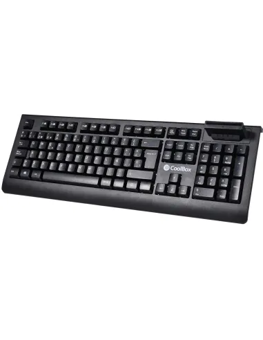 CoolBox COO-TEC04DNI Teclado USB con Lector de Tarjetas Inteligentes Negro