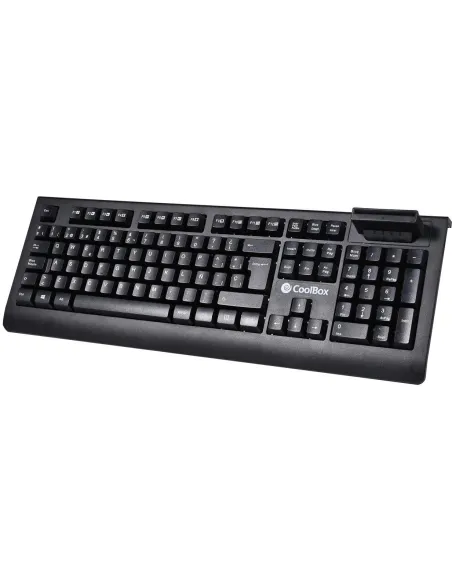CoolBox COO-TEC04DNI Teclado USB con Lector de Tarjetas Inteligentes Negro