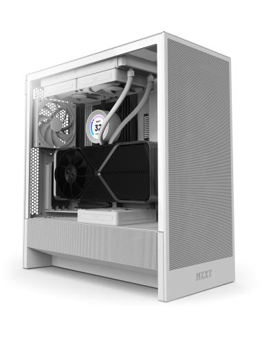 NZXT H5 Flow 2024 Midi Tower E-ATX Cristal Templado USB-C Blanca