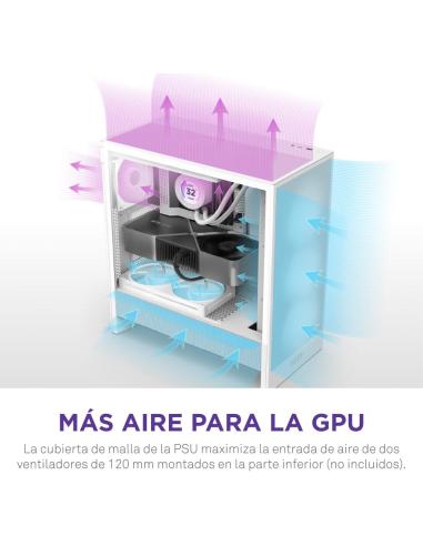 NZXT H5 Flow 2024 Midi Tower E-ATX Cristal Templado USB-C Blanca