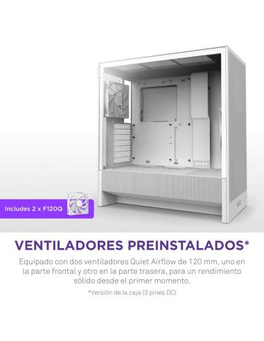 NZXT H5 Flow 2024 Midi Tower E-ATX Cristal Templado USB-C Blanca