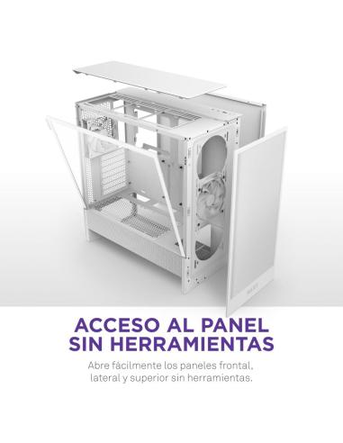 NZXT H5 Flow 2024 Midi Tower E-ATX Cristal Templado USB-C Blanca