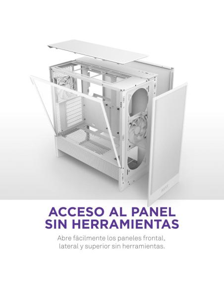 NZXT H5 Flow 2024 Midi Tower E-ATX Cristal Templado USB-C Blanca