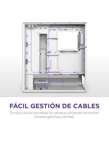 NZXT H5 Flow 2024 Midi Tower E-ATX Cristal Templado USB-C Blanca