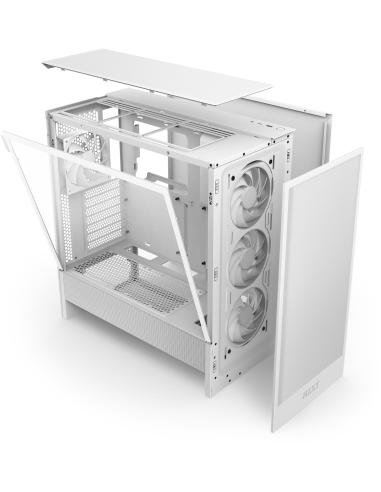 NZXT H5 Flow 2024 Midi Tower E-ATX Cristal Templado USB-C Blanca