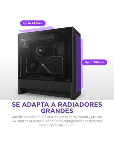 NZXT H5 Flow 2024 Midi Tower E-ATX Cristal Templado USB-C Negra