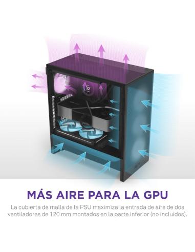 NZXT H5 Flow RGB 2024 Midi Tower E-ATX Cristal Templado USB-C Negra