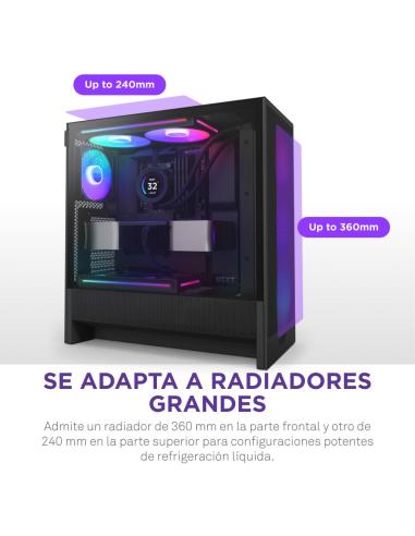 NZXT H5 Flow RGB 2024 Midi Tower E-ATX Cristal Templado USB-C Negra