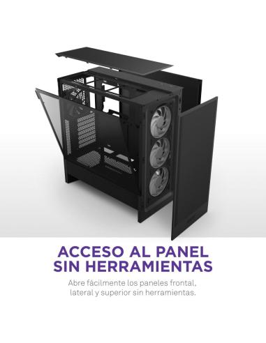 NZXT H5 Flow RGB 2024 Midi Tower E-ATX Cristal Templado USB-C Negra