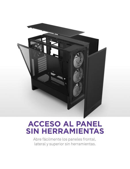 NZXT H5 Flow RGB 2024 Midi Tower E-ATX Cristal Templado USB-C Negra