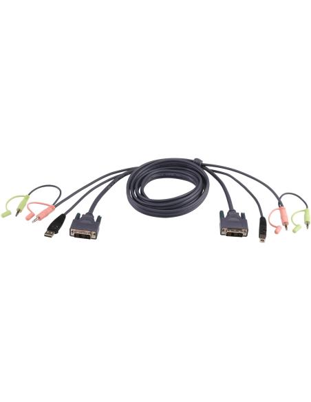 Aten 2L-7D02U Cable KVM DVI-D/USB/Jack 3.5mm 1.8M Negro