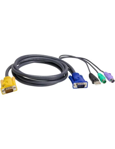 Aten 2L-5302UP Cable Conversor VGA/USB/PS/2 1.8M Negro