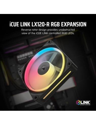 Corsair iCUE LINK LX120-R RGB Ventilador Suplementario PWM 120mm Negro
