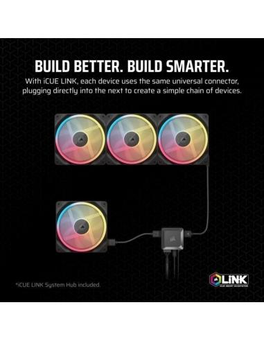Corsair iCUE LINK LX140-R RGB Ventilador Suplementario PWM 140mm Negro