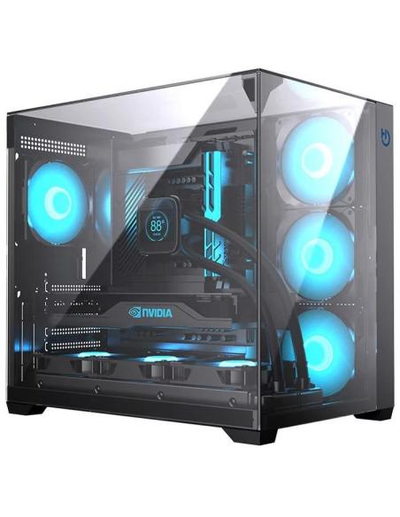Hiditec CHA010056 Sky Black Mid Tower Cristal Templado USB-C 3.2 Negro