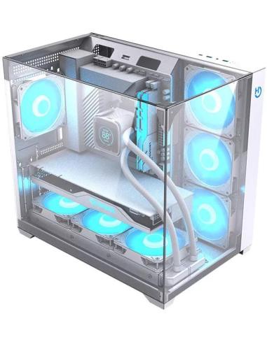 Hiditec CHA010057 Sky White Mid Tower Cristal Templado USB-C 3.2 Blanco