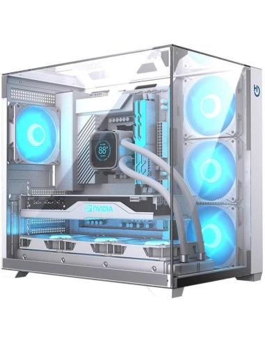 Hiditec CHA010057 Sky White Mid Tower Cristal Templado USB-C 3.2 Blanco