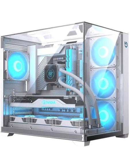 Hiditec CHA010057 Sky White Mid Tower Cristal Templado USB-C 3.2 Blanco