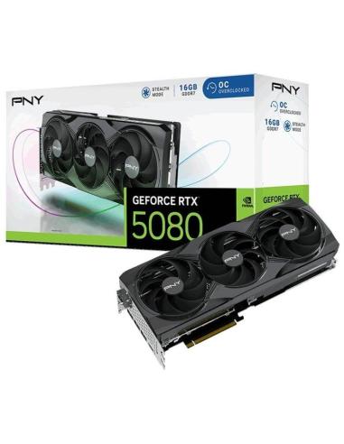 PNY GeForce RTX 5080 Overclocked Triple Fan 16GB GDDR7 Reflex 2 RTX AI DLSS4
