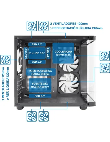 Coolbox GM100 Vision Cristal Templado Curvo USB 3.2 Negro