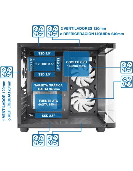Coolbox GM100 Vision Cristal Templado Curvo USB 3.2 Negro