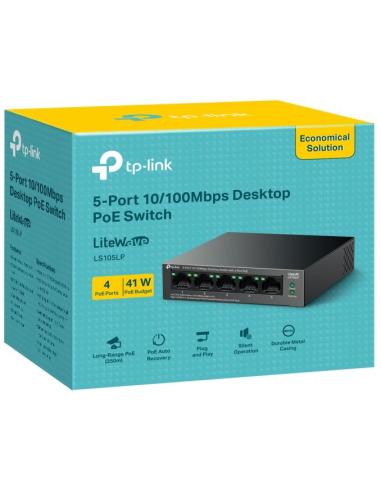 TP-Link LiteWave LS105P Switch PoE 5 Puertos Gigabit Ethernet