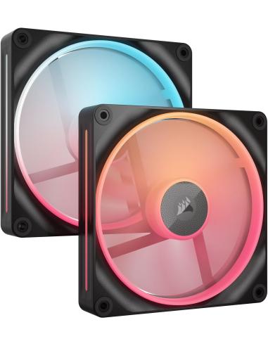 Corsair iCUE LINK LX140-R RGB Pack Doble Ventilador Suplementario PWM 140mm Negro