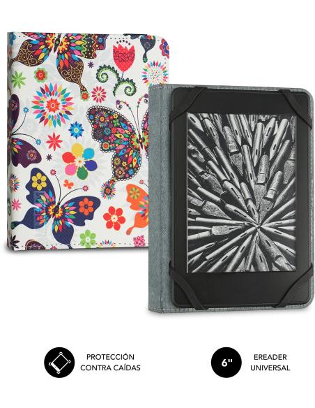 Subblim Clever SUBCUE-1EC010 Funda Universal para Ebook 6" Mariposas