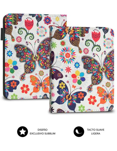 Subblim Clever SUBCUE-1EC010 Funda Universal para Ebook 6" Mariposas