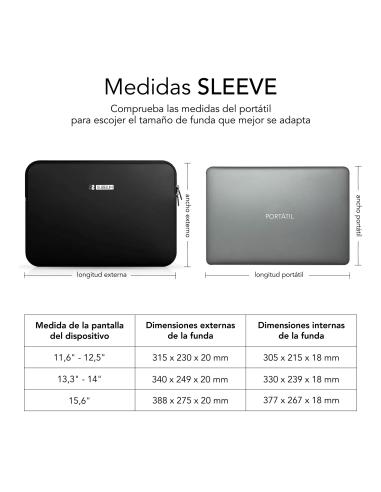 Subblim Business Sleeve Neopreno V2 Funda para Portátil hasta 12.5" Negro