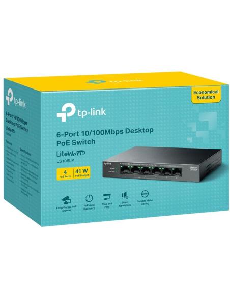 TP-Link Litewave LS106LP Switch PoE L2 6 Puertos Ethernet Gigabit