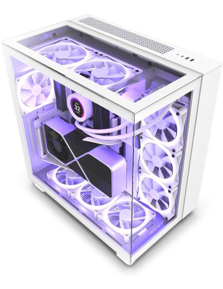 NZXT H9 Elite Cristal Templado USB 3.2 Blanca