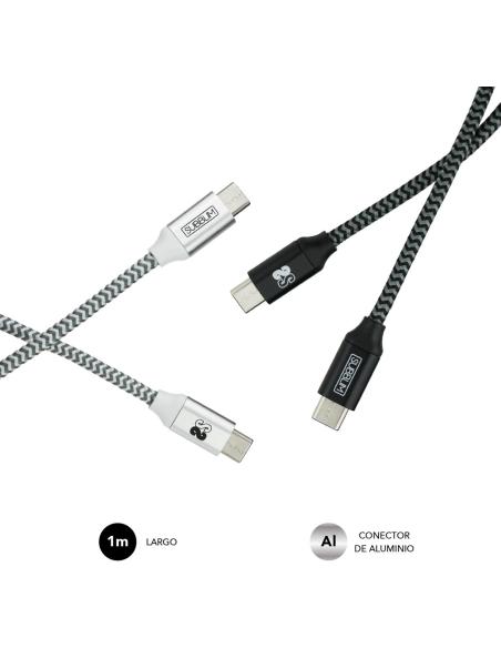 Subblim SUB-CAB-4CC001 Pack2 Cable USB-C  1M Negro/Plata