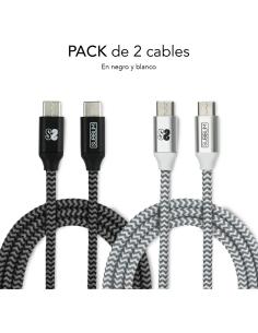Subblim SUB-CAB-4CC001 Pack2 Cable USB-C  1M Negro/Plata-1342885