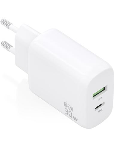 Aisens A110-0923 Cargador USB-A/USB-C 33W Carga Rápida Blanco