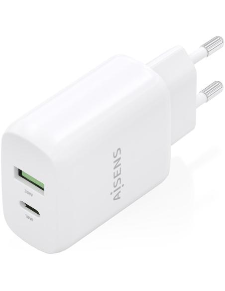 Aisens A110-0923 Cargador USB-A/USB-C 33W Carga Rápida Blanco