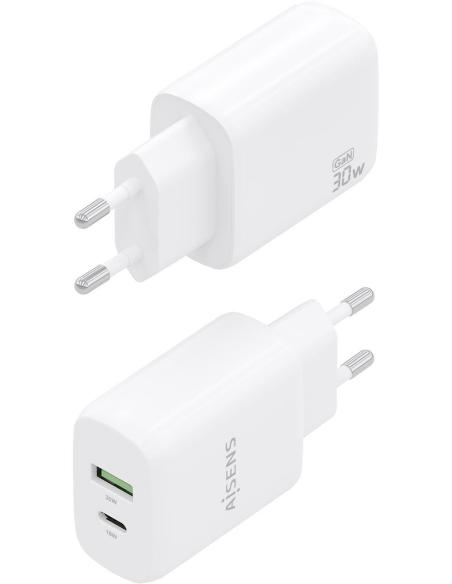 Aisens A110-0923 Cargador USB-A/USB-C 33W Carga Rápida Blanco
