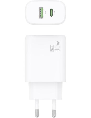 Aisens A110-0923 Cargador USB-A/USB-C 33W Carga Rápida Blanco