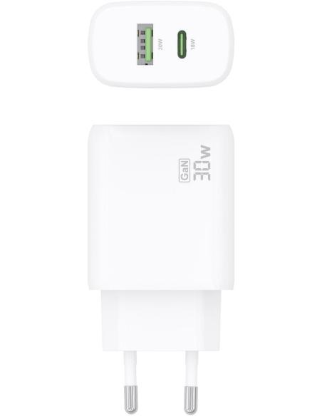 Aisens A110-0923 Cargador USB-A/USB-C 33W Carga Rápida Blanco