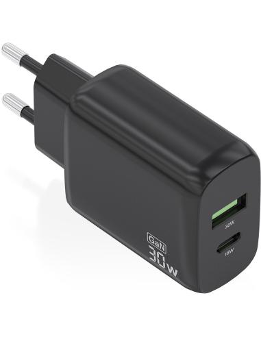 Aisens A110-0924 Cargador USB-A/USB-C 33W Carga Rápida Negro