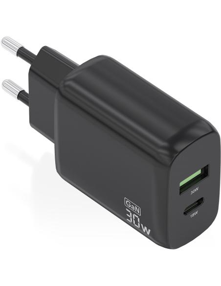 Aisens A110-0924 Cargador USB-A/USB-C 33W Carga Rápida Negro