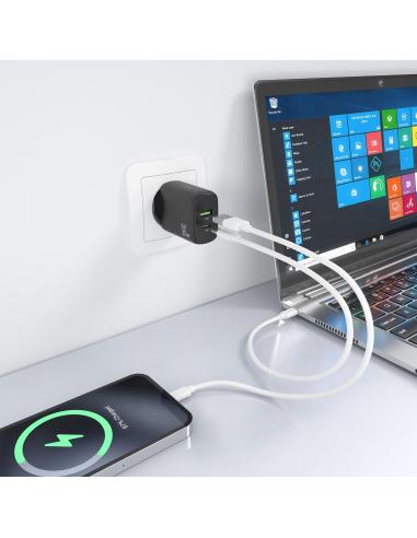 Aisens A110-0924 Cargador USB-A/USB-C 33W Carga Rápida Negro