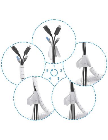 Aisens A151-0917 Organizador de Cables 1M Blanco